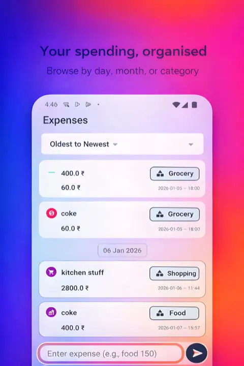 Expenses screen